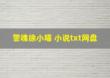 警魂徐小喵 小说txt网盘